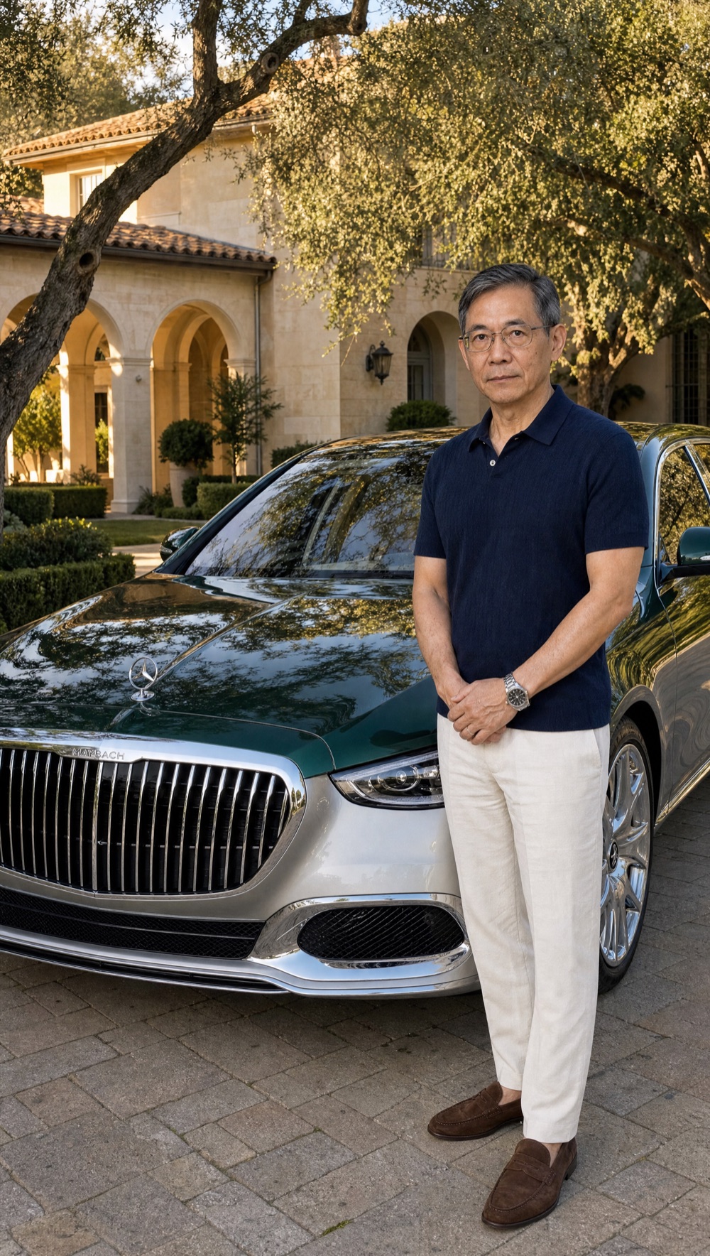 Ray Fong standing beside a car in front of a house